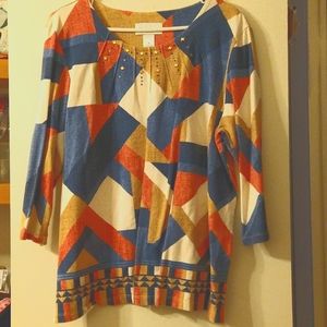 Alfred Dunner Geometric Top